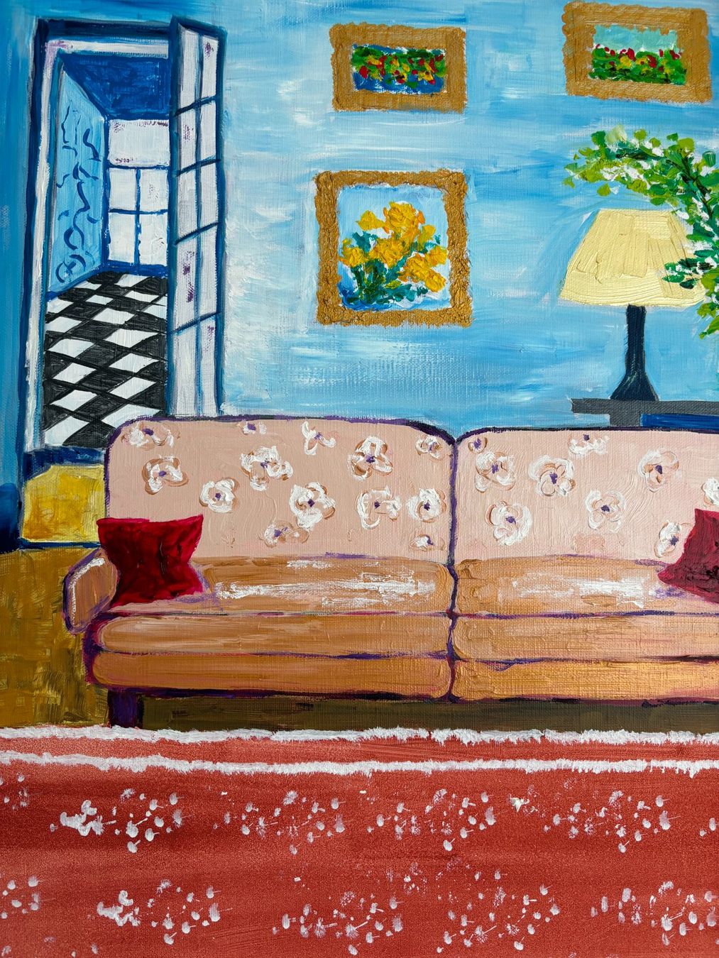 Gemälde: Gemütliches Wohnzimmer - Ölbild auf Leinwand – Neu (gemäss Beschreibung) aus Cham von Felha 7
