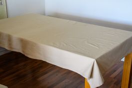 Gut gepflegt! Tischdecke von Naturaline aus Baumwolle, beige