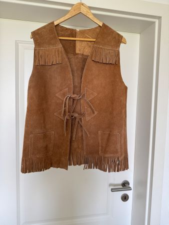 Sublime gilet western en daim de Californie