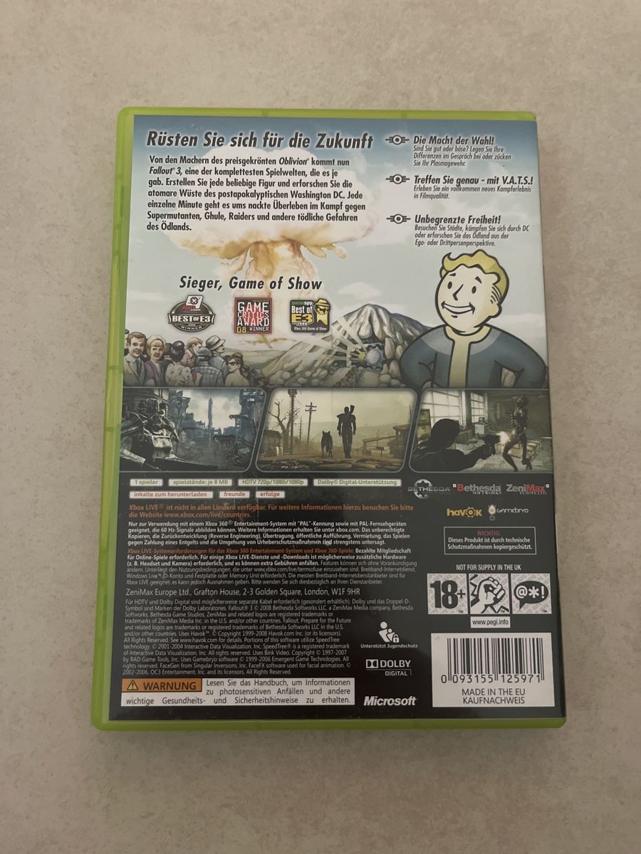 Microsoft Giochi: fallout 3 xbox360 – Usato da Suhr venduto da SchnapperCH 1