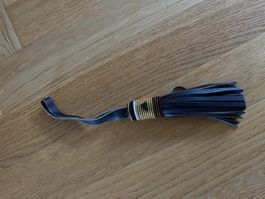 Leder Quasten Schlüsselanhänger mit Perlen 27 cm