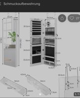 Schmuckschrank JV10433 Weiss Holzwerkstoff 10x140x37cm