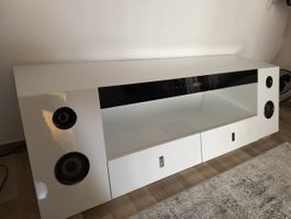 Weisses TV-Möbel mit integriertem Soundsystem - Top Zustand!