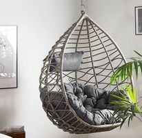 Hängesessel ARSITA Polyrattan Grau inkl. Kissen