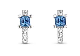 Ohrringe Echtgold Brillant und Saphir 
