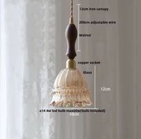 Lampe suspendue LED Vintage  en pierre de verre