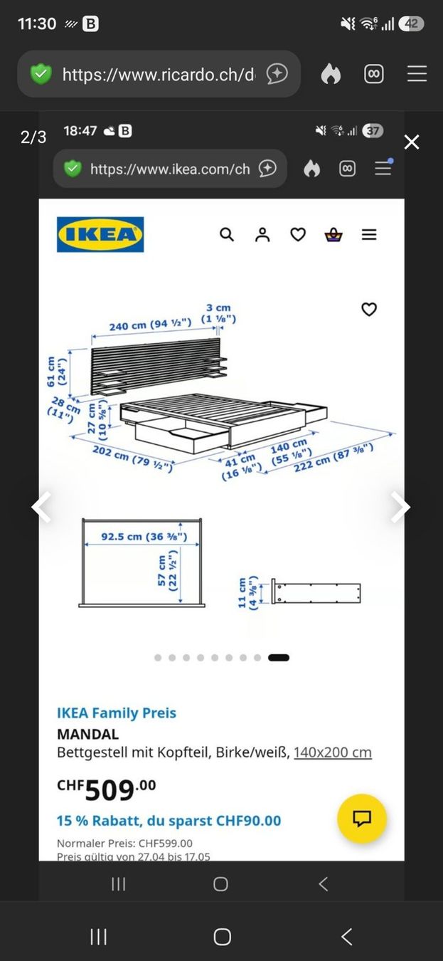 Ikea Letti: Ikea Bett zu verkaufen – Usato da Schwerzenbach venduto da dor_x6pz 4