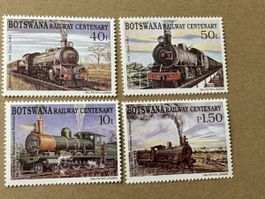 Botswana Eisenbahn 100 Jahre Jubiläum Briefmarken