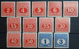 Österreich Bosnien-Herzegowina Porto Kat. 14-26 * 1916 Kat.