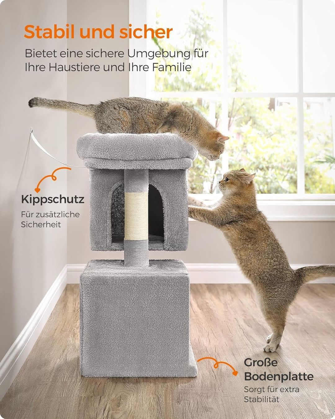 Katzenbaum - Kratzbaum: Kratzbaum Katzenbaum mit Katzenhaus Sisal Hellgrau – Neu und originalverpackt aus Schaffhausen von AllesMussRaus90 6
