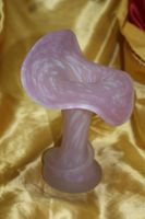 (kk) Wunderschöne spezielle Vase Rosa-Weiss Glas massiv