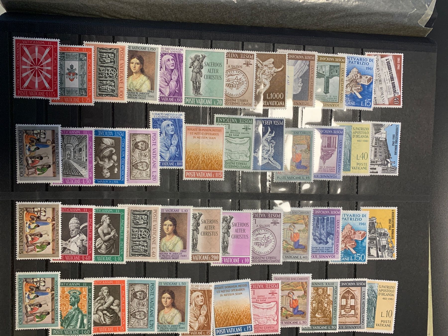 Alle Briefmarken: Vatikan ca 1960-1965 vorwiegend postfrisch. – Gebraucht aus Willisau von Repfuesch 1