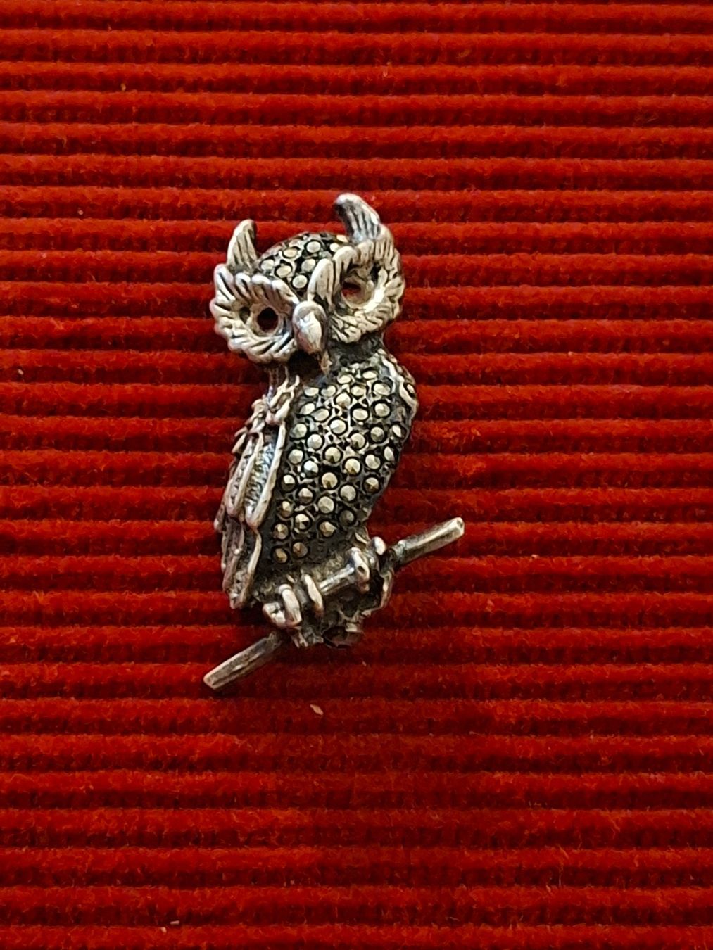 Broschen & Nadeln: Elegante Eulen-Brosche mit Markasit-Besatz Silber 800 – Gebraucht aus Schaffhausen von meteor7 2