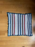 Babydecke, blau gestreift, reine Baumwolle ca 70x66