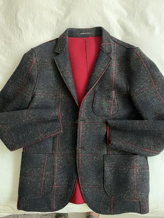 Blazer EXIBIT La Sartoria, schwarz mit d’rot, Gr. 52