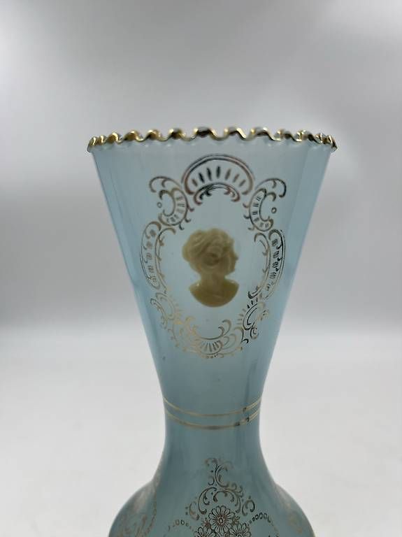 Vasi & Recipienti: Vase ancien opaline bleue  – Nuovo e nell'imballaggio originale da Genève venduto da Eric1823 3