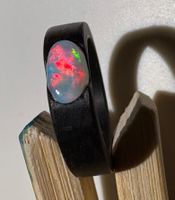 Kristall Opal Ring Mooreiche, Gr.52, Coober Peedy Australien
