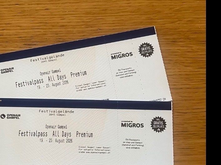 Biglietti: 2 x Open Air Gampel VIP 2026 – Nuovo (secondo la descrizione) da Gampel venduto da SBL0072