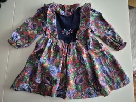 Blumiges langarm Kleid Gr. 86