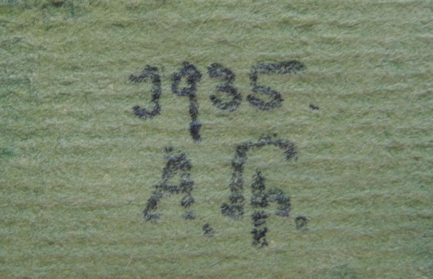 Gemälde: Gutshaus monogr. A.Sp. 1935 – Gebraucht aus Wünnewil von FineArt-NicePrice 2