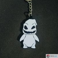 Cute Ghost Keychain 3D Printed White Keyring