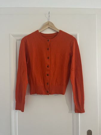 Rundhals-Cardigan, orange