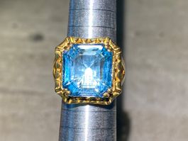 Blautopas Ring 💎✨ Silber 925 Ring vergoldet RB310