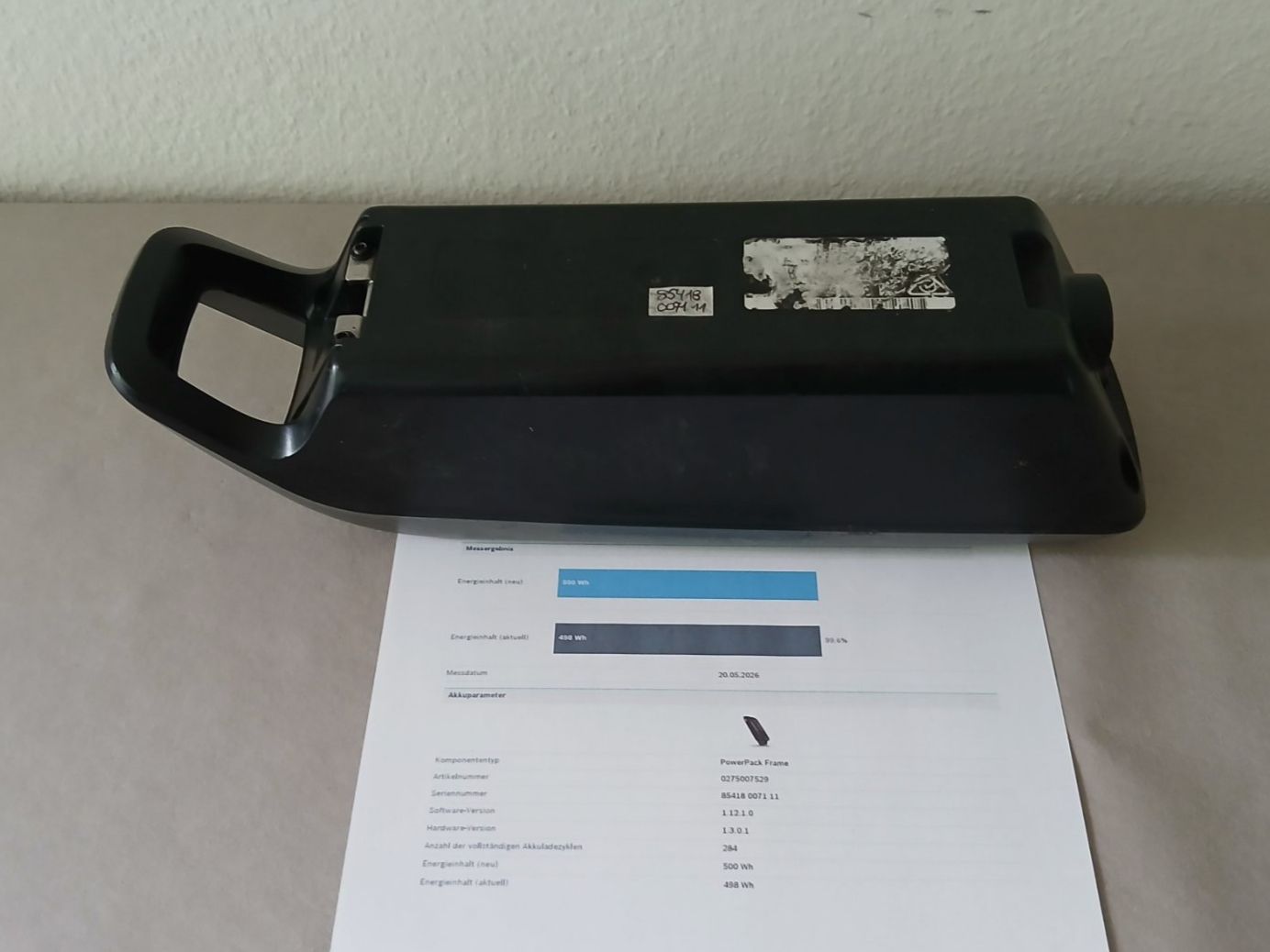Bosch Akkus: Powerpack 500 Akku - 498Wh 99.6% mit Bosch Messbericht – Gebraucht aus Winterthur von .-thx-. 8