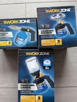 3er-Set Workzone Camping (Gaskocher, Lampe, Lötlampe)