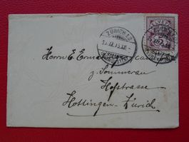 1895: Zierbrief von NEUMÜNSTER ZH nach HOTTINGEN +61A