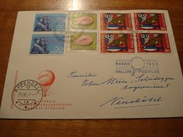 Schweiz, Ballonpostbrief 1959, NABAG St Gallen, toll frankie