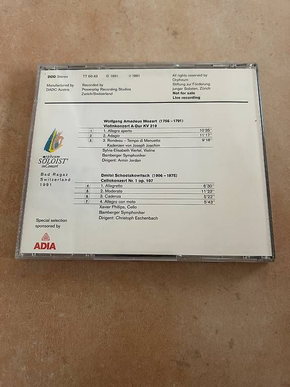 CD: Mozart/Schostakowitsch – Usato da Wiggiswil venduto da Cwi0 1