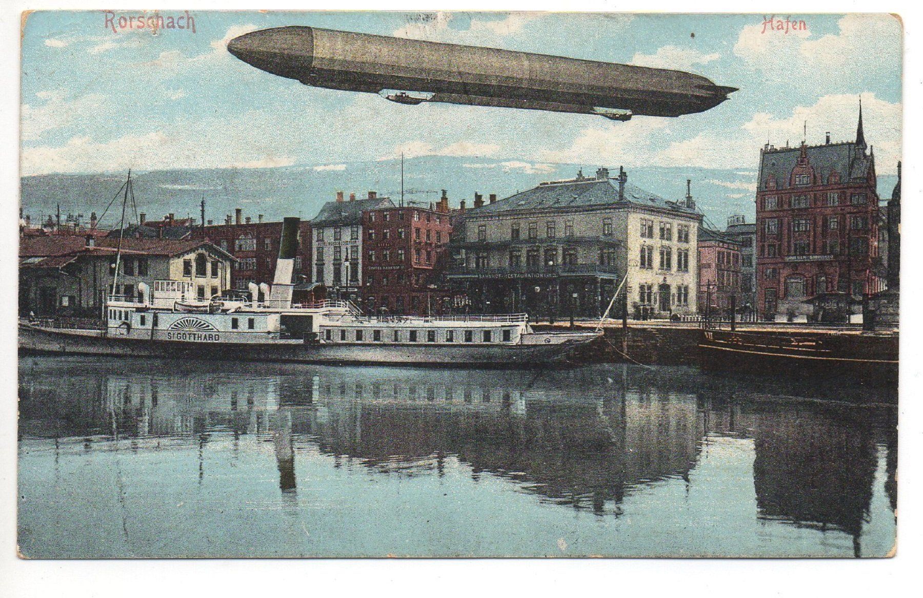 Cartes postales: RORSCHACH Hafen - Schiff St. Gotthard - Zeppelin – D'occasion à Jona par philajona