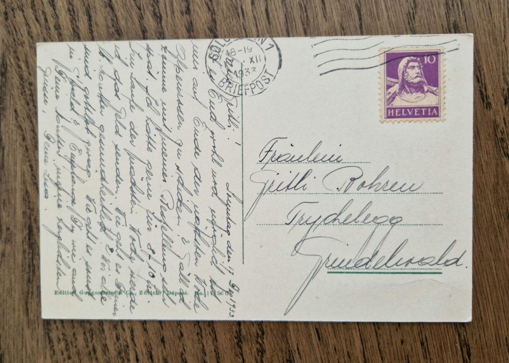 Cartoline postali: Solothurn: Panorama an die Aare  1933 – Usato da Ebikon venduto da Donar50 1