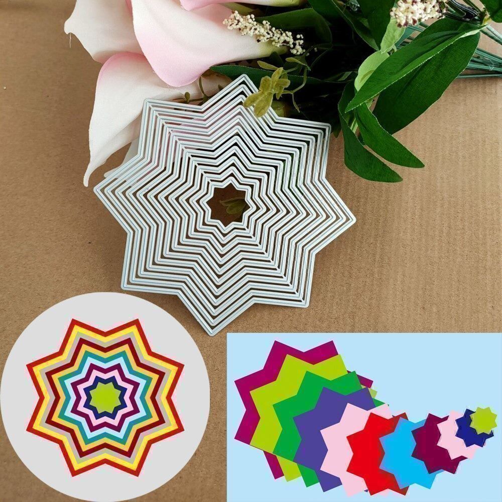 Sciablone: ACHTECKIGER STERN 11-TLG STANZSCHABLONE – Nuovo e nell'imballaggio originale da Affoltern am Albis venduto da scrapbooking