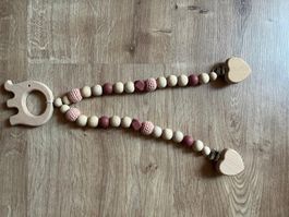 Kinderwagenkette Elefant rosa