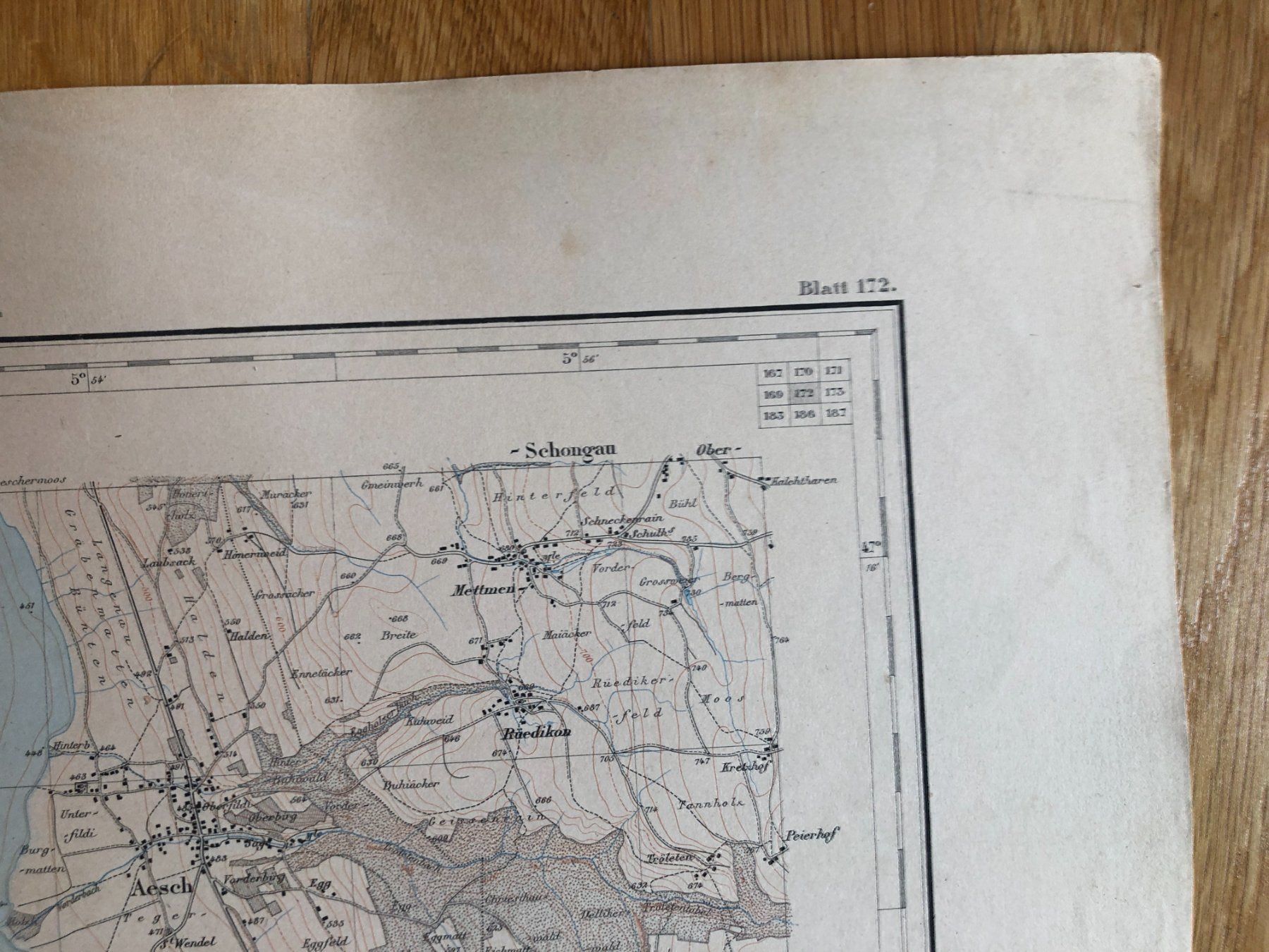 Landkarten & Atlanten: Siegfriedatlas Bl. 172: Reinach 1887 – Gebraucht aus Zürich von allp 4