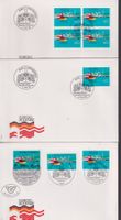 3 versch. FDC. Euregio Bodensee, Einzelm. & 4-er-Blocks.
