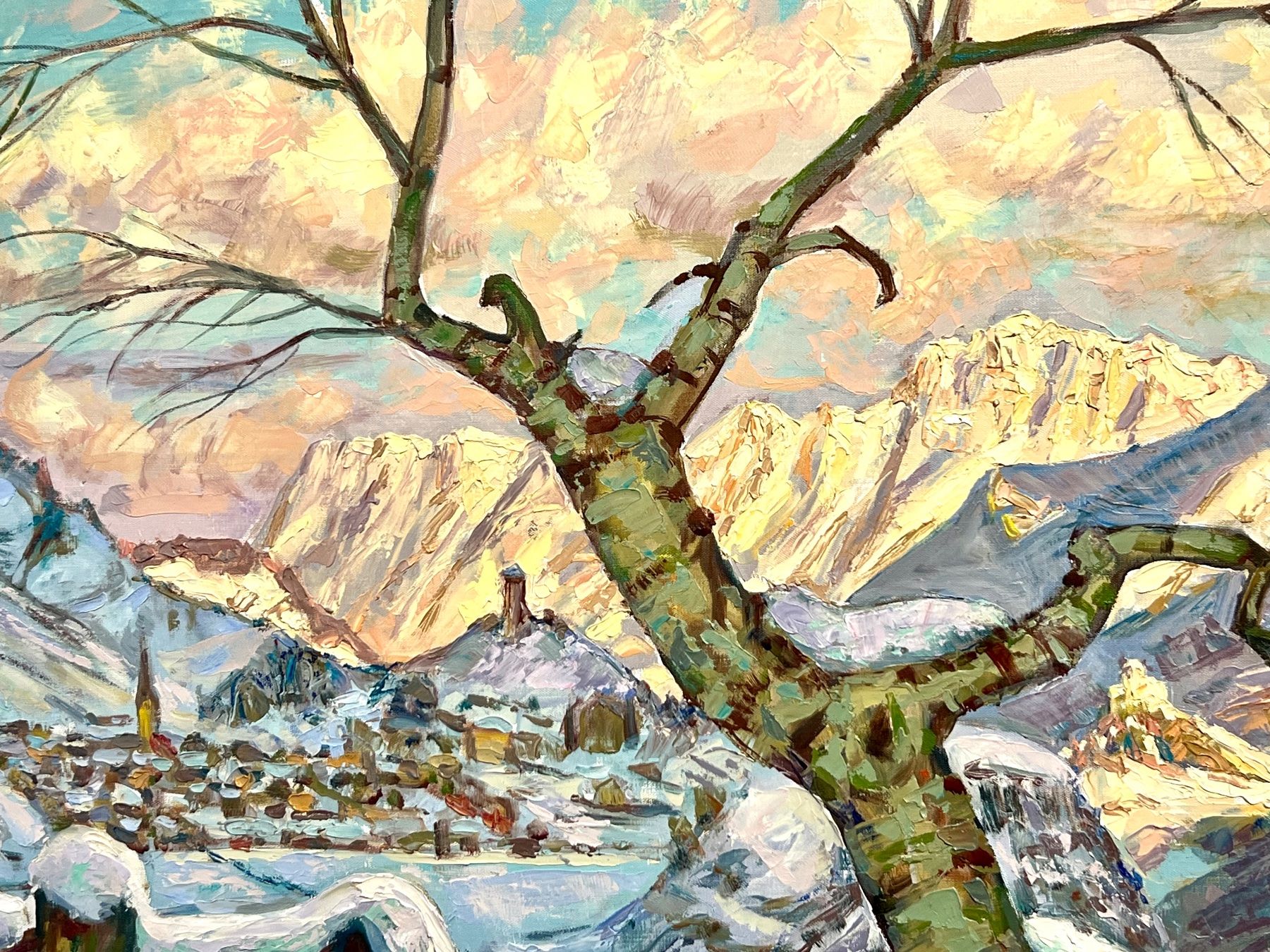 Dipinti: Nussio Engadin Ardez Scuol Tarasp Ftan Guarda Sent Gemälde – Nuovo (secondo la descrizione) da Gamprin venduto da Art75 3
