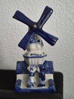 Vintage Delfter Blau Windmühle – Handbemalt „Deco Holland“