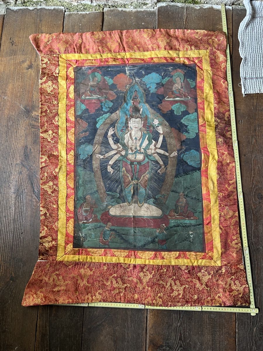 Poster & Bilder: Altes Rollbild Thangka, Tibet, um 1900 – Gebraucht aus Himmelried von Mercuhr 2