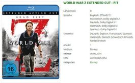 WORLD WAR Z EXTENDED CUT - PIT (Bluray)
