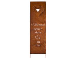 "Willkommen, schön dass Du da bist" ROST 120x30cm