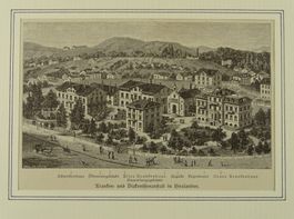 ZÜRICH HIRSLANDEN, KRANKENANSTALT, HOLZSTICH 1888