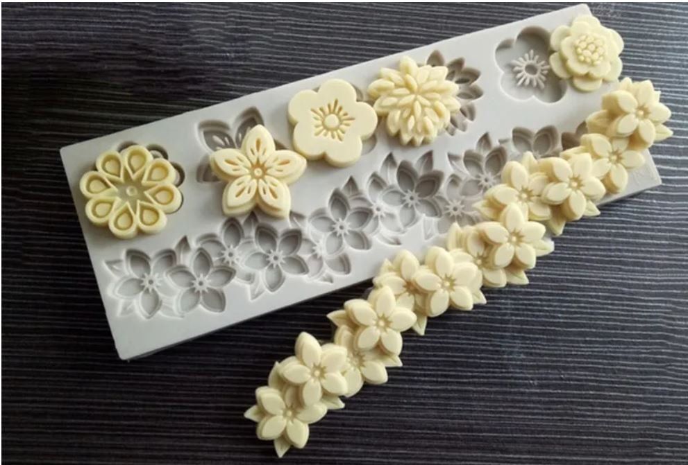 Reland Sun Silikonform Für Fondant – Blumen, Blätter, Knospen Mit Adern, Backofengeeignet (B)