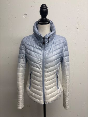 Steppjacke Gr. S blau weiss Farbverlauf wie neu Kapuze Jacke