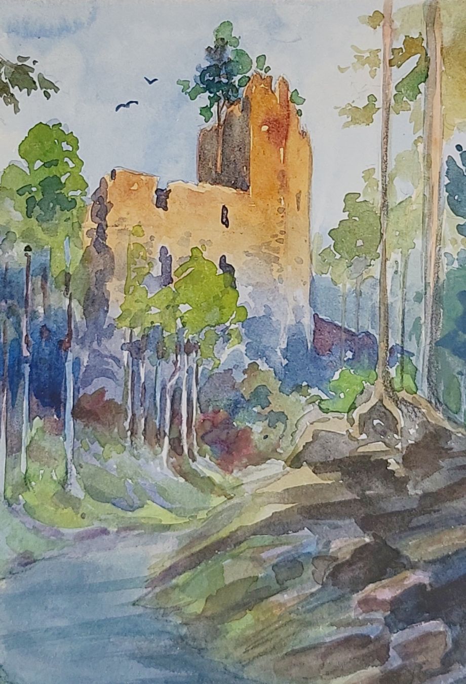 Dipinti: 3 Aquarelle von Charles Greiner um 1920 – Usato da Muttenz venduto da Mithrur 9