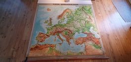 Alte Wandkarte Europa Bodenverhältnisse