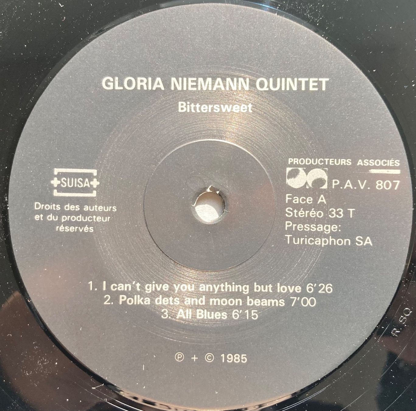 Vinyles: GLORIA NIEMANN QUINTET - BITTERSWEET – D'occasion à Poliez-Pittet par Newtown-Records 2