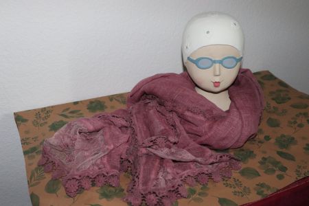 Étole LOBERON bordeaux dentelle